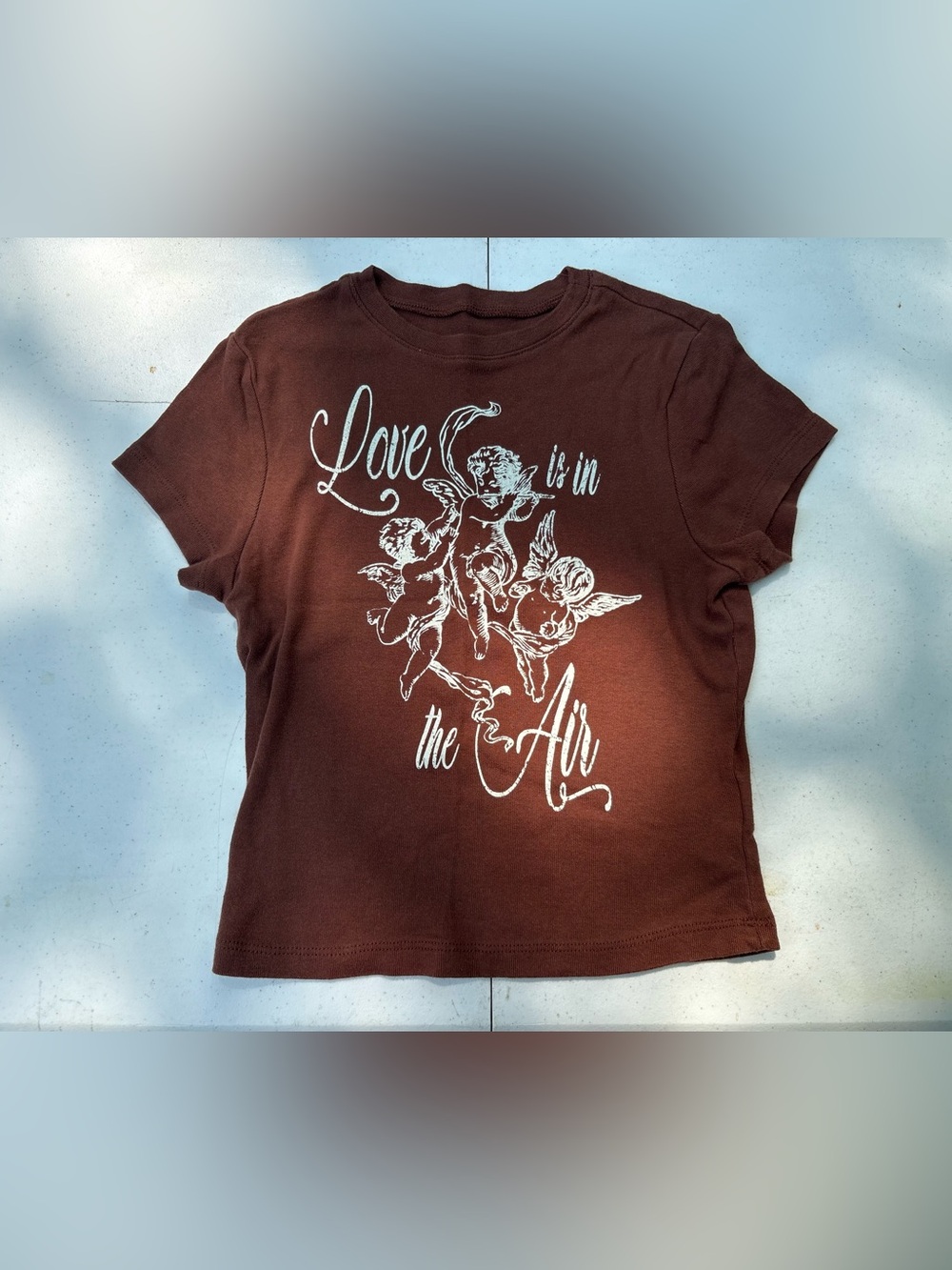 Brown Printed Baby Tee
